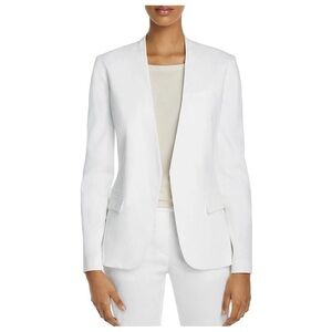 Theory Linen Open Front Women's White Blazer